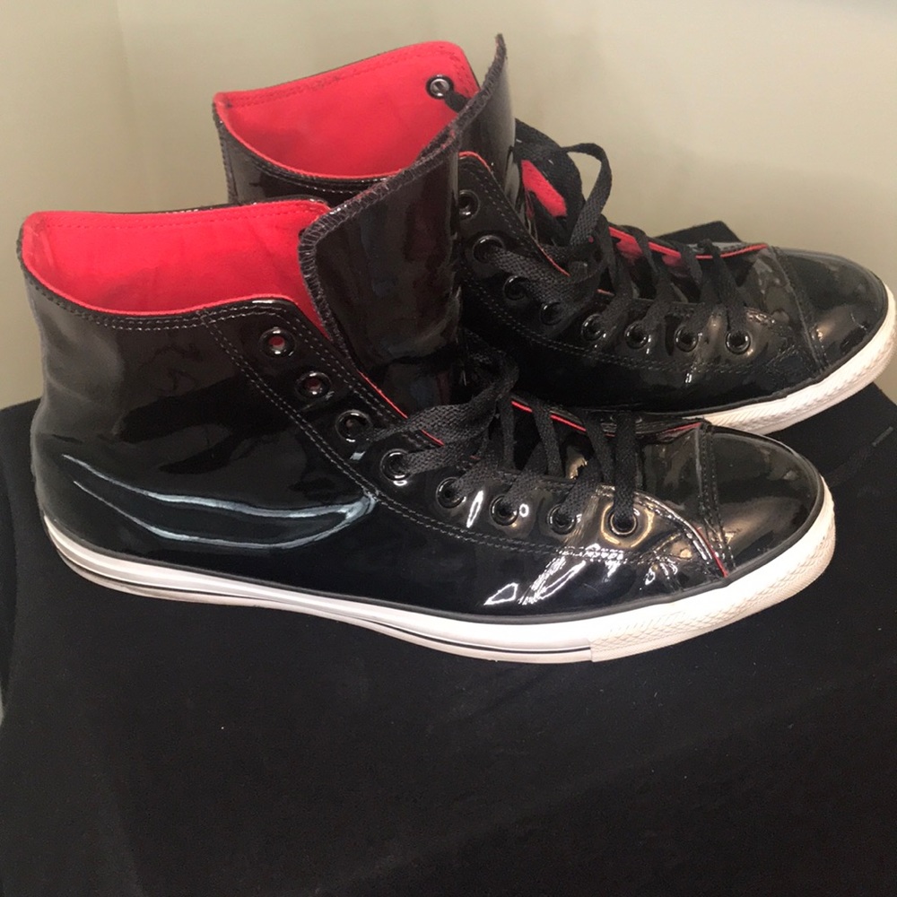 Black Patent Leather Chucks/ Converse
